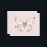 Blush Pink Butterfly Believe in Dreams Briefkaart<br><div class="desc">Blush Pink Butterfly Believe in Dreams</div>