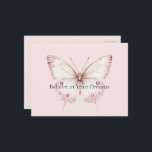 Blush Pink Butterfly Believe in Dreams Briefkaart<br><div class="desc">Blush Pink Butterfly Believe in Dreams</div>