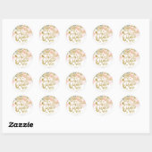 Blush Pink Butterfly Floral Quinceanera Party Ronde Sticker (Vel)