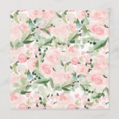 Blush Pink Butterfly Waterverf Bloemenfeest Programmakaart (Achterkant)