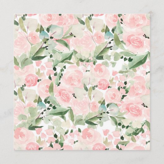 Blush Pink Butterfly Waterverf Bloemenfeest Programmakaart (Achterkant)