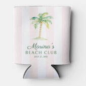 Blush Pink Cabana Stripes Palm Beach Club Blikjeskoeler (Voorkant)