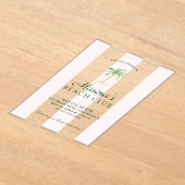 Blush Pink Cabana Stripes Palm Beach Club Verjaard Acryl Uitnodigingen (Laagn)