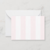 Blush Pink Cabana Stripes Palm Tree Dank u Notitiekaartje (Achterkant)