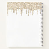 Blush Pink Cake Gold Glitter Drips Bakkerij Desser Notitieboek (Achterkant)
