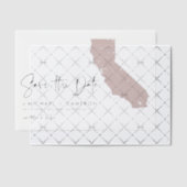 Blush Pink California Map Minimalist Bewaar de dat Vellum Uitnodigingen (Offset (Uitnodiging))