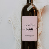 Blush Pink Calligraphy Future Mrs. Vrijgezellenfee Wijn Etiket
