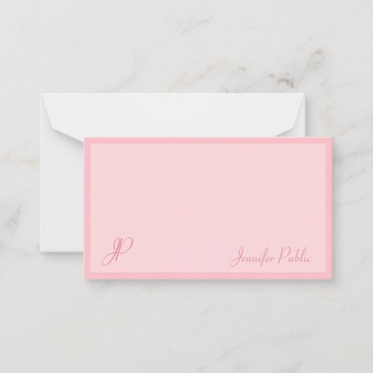 Blush Pink Calligraphy Script Monogram Sjabloon (Voorkant)