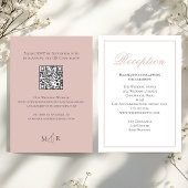 Blush Pink Calligraphy Script Receptie RSVP Informatiekaartje
