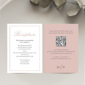 Blush Pink Calligraphy Script Receptie RSVP Informatiekaartje