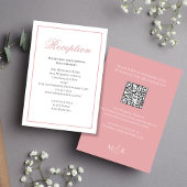 Blush Pink Calligraphy Script Receptie RSVP Informatiekaartje