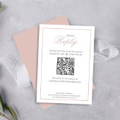 Blush Pink Calligraphy Script RSVP Elegant Kaartje