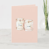 Blush Pink Candles True Love Kaart (Voorkant)