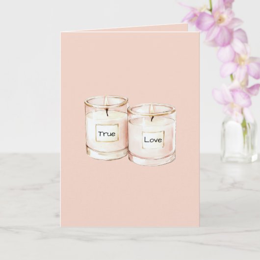 Blush Pink Candles True Love Kaart (Orchidee)