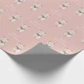 Blush Pink Cat Christmas Cadeaupapier (Hoek)
