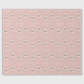 Blush Pink Cat Verjaardag Cadeaupapier (Vlak)