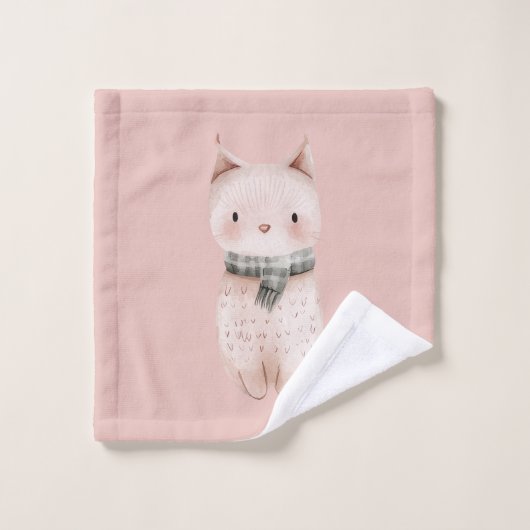 Blush Pink Cats Bad Handdoek (Wasdoekje)