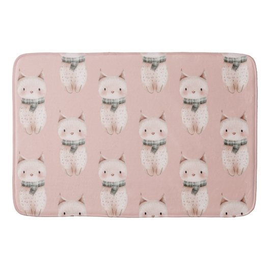 Blush Pink Cats Badmat (Voorkant)
