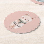 Blush Pink Cats Kartonnen Onderzetters (Gekanteld)