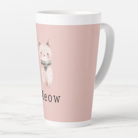Blush Pink Cats Latte Mok (Rechterhoek)