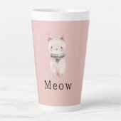 Blush Pink Cats Latte Mok (Voorkant)