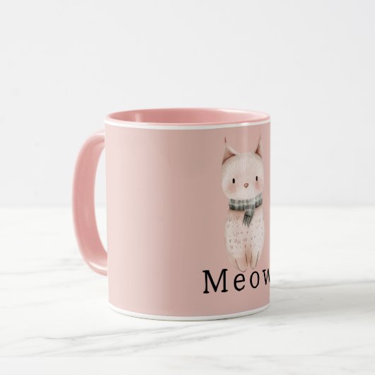 Blush Pink Cats Mok (Voorkant links)