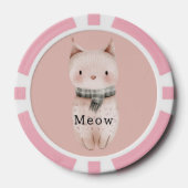 Blush Pink Cats Poker Chips (Voorkant)