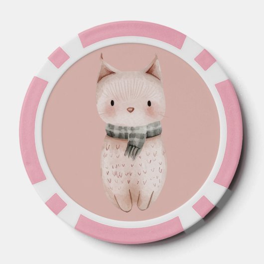 Blush Pink Cats Poker Chips (Achterkant)