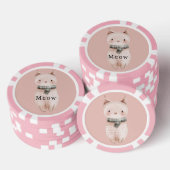 Blush Pink Cats Poker Chips (Opstapeling)