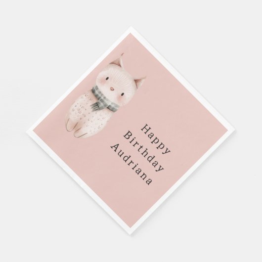 Blush Pink Cats Servet (Hoek)