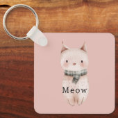 Blush Pink Cats Sleutelhanger (Voorkant)