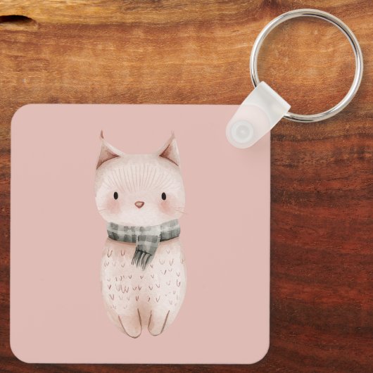 Blush Pink Cats Sleutelhanger (Achterkant)