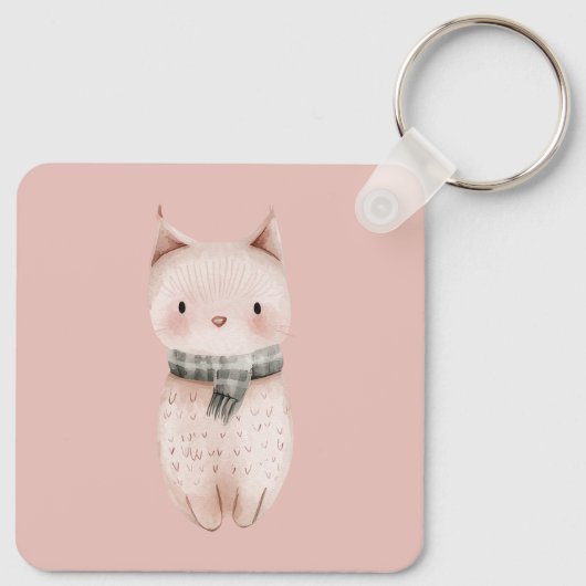 Blush Pink Cats Sleutelhanger (Achterkant)