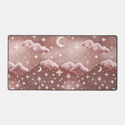 Blush Pink Celestial Moon Phases Bureaumat (Voorkant)