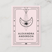 Blush Pink Celestial Starry Crescent Moon Visitekaartje (Voorkant)