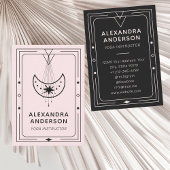 Blush Pink Celestial Starry Crescent Moon Visitekaartje