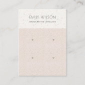 BLUSH PINK CERAMIC TEXTURE 2 EARRING DISPLAY LOGO VISITEKAARTJE (Voorkant)