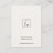 BLUSH PINK CERAMIC TEXTURE 3 EARRING DISPLAY LOGO VISITEKAARTJE (Achterkant)