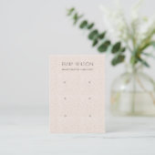 BLUSH PINK CERAMIC TEXTURE 3 EARRING DISPLAY LOGO VISITEKAARTJE (Staand voorkant)