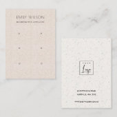 BLUSH PINK CERAMIC TEXTURE 3 EARRING DISPLAY LOGO VISITEKAARTJE (Voorkant / Achterkant)