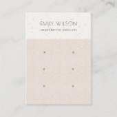 BLUSH PINK CERAMIC TEXTURE 3 EARRING DISPLAY LOGO VISITEKAARTJE (Voorkant)