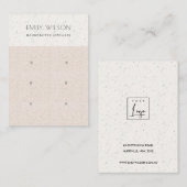 BLUSH PINK CERAMIC TEXTURE 3 EARRING DISPLAY LOGO VISITEKAARTJE (Voorkant / Achterkant)