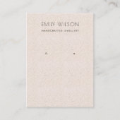 BLUSH PINK CERAMIC TEXTURE EARRING LOGO VISITEKAARTJE (Voorkant)