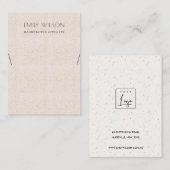 BLUSH PINK CERAMIC TEXTURE KETTING DISPLAY LOGO VISITEKAARTJE (Voorkant / Achterkant)