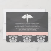 Blush Pink Chalkboard Verpleegschool Afstuderen Kaart (Achterkant)