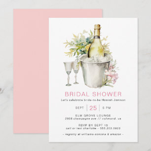 Blush Pink Champagne SCHATTIGE CASUAL VRIJGEZELL Kaart