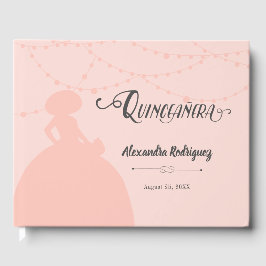 Blush Pink Charro Silhouette Quinceanera Gastenboek