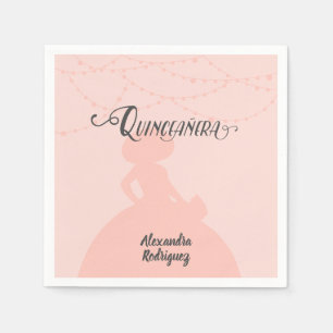 Blush Pink Charro Silhouette Quinceanera Servet