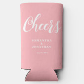 Blush Pink Cheers Wedding Seltzer Blikjeskoeler (Achterkant)