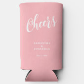 Blush Pink Cheers Wedding Seltzer Blikjeskoeler (Voorkant)
